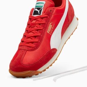 Puma Vibrant Red and White Easy Rider Sneakers